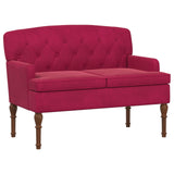 Loveseat con bottoni imbottiti Rosso Vino 111 x 65 x 79 cm