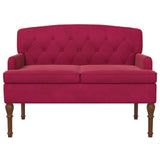 Loveseat con bottoni imbottiti Rosso Vino 111 x 65 x 79 cm