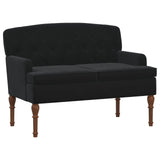 Loveseat con bottoni imbottiti Nero 111 x 65 x 79 cm Velluto