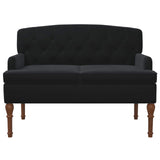 Loveseat con bottoni imbottiti Nero 111 x 65 x 79 cm Velluto