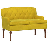 Loveseat con bottoni imbottiti Giallo Chiaro 111 x 65 x 79 cm
