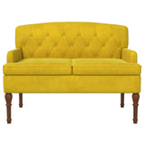 Loveseat con bottoni imbottiti Giallo Chiaro 111 x 65 x 79 cm