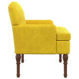 Loveseat con bottoni imbottiti Giallo Chiaro 111 x 65 x 79 cm