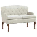 Loveseat con bottoni imbottiti Crema 111 x 65 x 79 cm Velluto