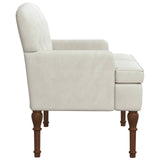 Loveseat con bottoni imbottiti Crema 111 x 65 x 79 cm Velluto