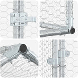Pollaio con tetto Argento 200 x 200 x 150 cm Acciaio zincato