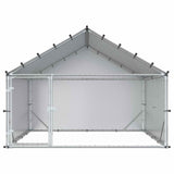 Pollaio con tetto Argento 200 x 200 x 150 cm Acciaio zincato