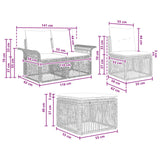 Set Divano da Giardino 4 pcs Beige polyrattan