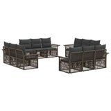 Set Divano da Giardino 12 pcs Grigio polyrattan