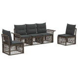 Set Divano da Giardino 5 pcs Grigio polyrattan