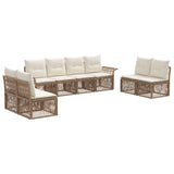 Set Divano da Giardino 8 pcs Beige polyrattan