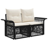 Set Divano da Giardino 4 pcs Nero polyrattan