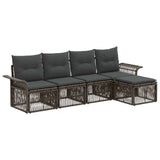 Set Divano da Giardino 5 pcs Grigio polyrattan
