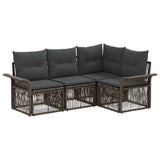 Set Divano da Giardino 4 pcs Grigio polyrattan