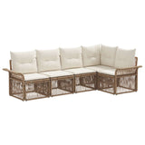 Set Divano da Giardino 5 pcs Beige polyrattan