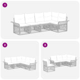 Set Divano da Giardino 5 pcs Beige polyrattan