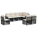Set Divano da Giardino 8 pcs Nero polyrattan