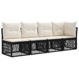 Set Divano da Giardino 8 pcs Nero polyrattan