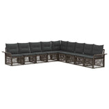 Set Divano da Giardino 9 pcs Grigio polyrattan