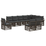 Set Divano da Giardino 10 pcs Grigio polyrattan