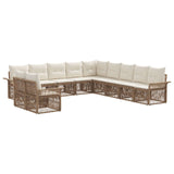 Set Divano da Giardino 11 pcs Beige polyrattan