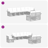 Set Divano da Giardino 8 pcs Beige polyrattan