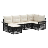 Set Divano da Giardino 6 pcs Nero polyrattan