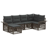 Set Divano da Giardino 6 pcs Grigio polyrattan