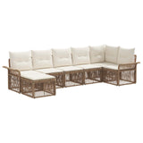 Set Divano da Giardino 7 pcs Beige polyrattan