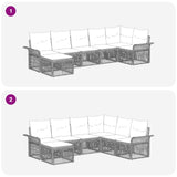 Set Divano da Giardino 7 pcs Beige polyrattan