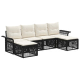 Set Divano da Giardino 6 pcs Nero polyrattan