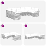 Set Divano da Giardino 9 pcs Grigio polyrattan