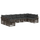 Set Divano da Giardino 10 pcs Grigio polyrattan