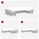 Set Divano da Giardino 10 pcs Grigio polyrattan