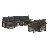 Set Divano da Giardino 9 pcs Grigio polyrattan