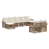 Set Divano da Giardino 9 pcs Beige polyrattan