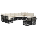 Set Divano da Giardino 12 pcs Nero polyrattan