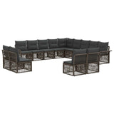 Set Divano da Giardino 13 pcs Grigio polyrattan