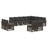 Set Divano da Giardino 12 pcs Grigio e Grigio Scuro polyrattan