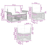 Set Divano da Giardino 12 pcs Beige e Bianco Crema polyrattan