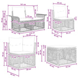 Set Divano da Giardino 9 pcs Grigio e Grigio Scuro polyrattan
