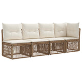 Set Divano da Giardino 12 pcs Beige e Bianco Crema polyrattan