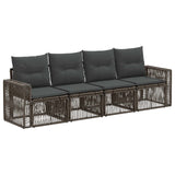 Set Divano da Giardino 4 pcs Grigio e Grigio Scuro polyrattan