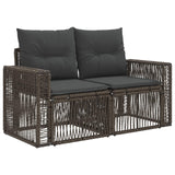 Set Divano da Giardino 4 pcs Grigio e Grigio Scuro polyrattan