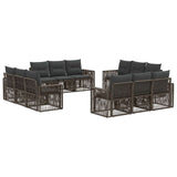 Set Divano da Giardino 12 pcs Grigio e Grigio Scuro polyrattan