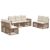 Set Divano da Giardino 7 pcs Beige e Bianco Crema polyrattan