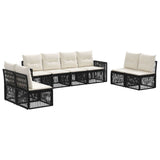 Set Divano da Giardino 8 pcs Nero e Bianco Crema polyrattan