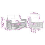 Set Divano da Giardino 8 pcs Nero e Bianco Crema polyrattan