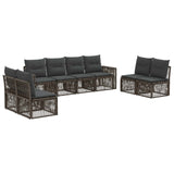 Set Divano da Giardino 8 pcs Grigio e Grigio Scuro polyrattan