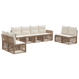 Set Divano da Giardino 8 pcs Beige e Bianco Crema polyrattan